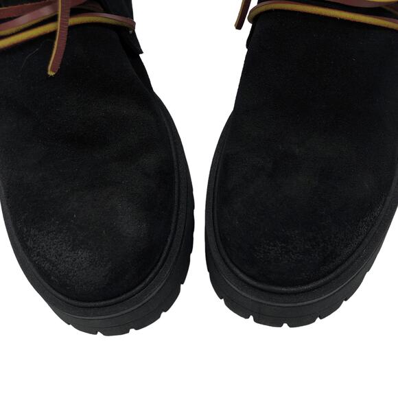 New NoBox Free People Dylan Black Suede Leather Lace Up Boots Chunky Heel 36 / 6 - Picture 9 of 11